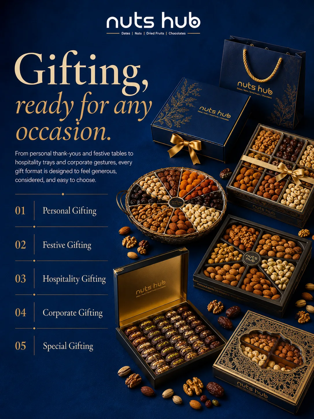 Premium gift box of nuts and dry fruits